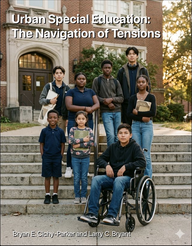 Cover of Urban Special Education: The Navigation of Tensions, showing students gathered outside a school building. Placeholder art pending the publisher's cover.